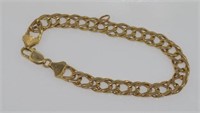 Italian 14ct yellow gold flat link bracelet