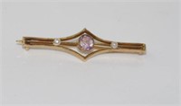 Antique hallmarked 9ct yellow gold brooch