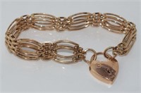 9ct rose gold gate link bracelet