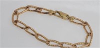 9ct gold, unusual long link bracelet