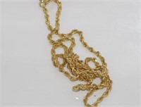 Yellow gold twist chain marked 10K