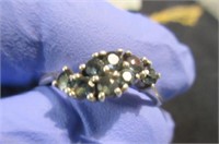 sterling & sapphire ring - size 8