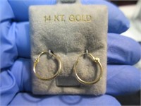 14k yellow gold smaller hoop earrings