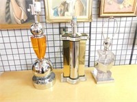 3 CHROME/LUCITE LAMPS INCLUDING VAN TEAL