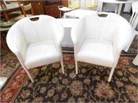 CHARLES STENDIG WHITE LEATHER CHAIRS