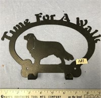 Metal wall hanger for dog leashes Time for a Walk