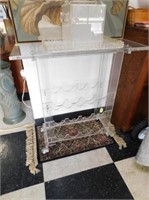 LUCITE ROLLING BAR TROLLEY