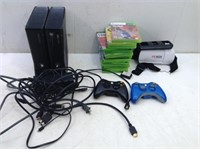 (2) XBox 360 Units (2) Controllers Games More