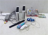(2) Wii Control Boxes  Games  Cords More as Shown