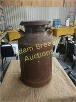 Vintage galvanized steel milk can