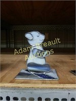 5 inch stained glass teddy bear, blue gray
