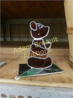 5 inch stained glass teddy bear, amber