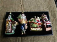 4 assorted glass ornaments