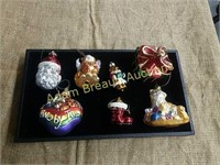 7 assorted glass ornaments