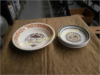 Taco salad porcelain bowl and 3 Toscana made in