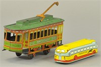 CHEIN GREYHOUND BUS AND TROLLEY CAR