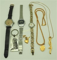 Vintage Watches & Gold Chain Necklaces Tray Lot