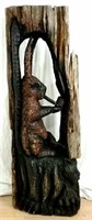 6 ft Chainsaw Carving of Rabbit Smoking Pipe