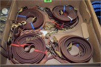 GROUP OF 8 NEW HIGH QUALITY LEATHER HORSE LEADS
