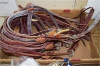 GROUP OF 5 NEW HIGH QUALITY LEATHER HORSE HALTERS