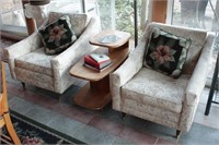 Pair of Upholstered Floral Chairs