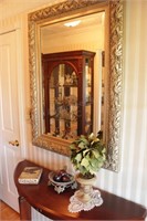 Large Framed Mirror & Decor