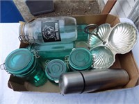 Green Glass Canisters