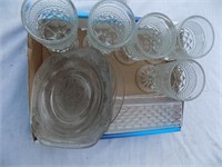 Glass Butter Dish , Glasses