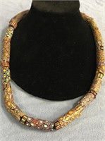 Trade bead necklace  millefiori  24"       (k 98)