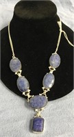 Blue stone necklace         (112)