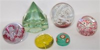 Lot #183 (6) Art glass paperweights