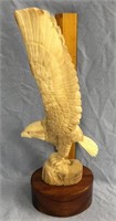 Fabulous fossilized ivory eagle, 11" tall, eagle h
