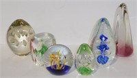 Lot #182 (6) Art glass paperweights
