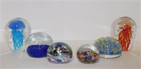 Lot #174 (6) Art glass paperweights