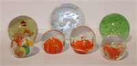 Lot #179 (7) Art glass paperweights