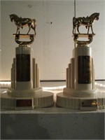 Set of 2 Deco Horse Trophies