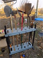 yard tools with rack
