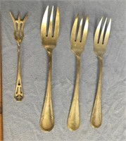Lot of sterling silver forks, 5 pieces, hallmarked