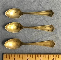 3 Sterling silver spoons         (k 58)