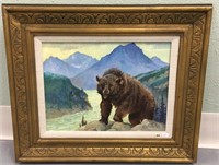 Harvey Goodale original oil on canvas, grizzly, im