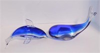 Lot #121 Murano glass figural cobalt and clear