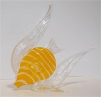 Lot #117 Art glass yellow angelfish 12” tall
