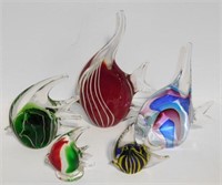 Lot #111 (5) Art glass fish 4” to 10”