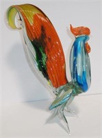 Lot #112 Beautiful art glass rooster 13”