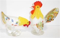 Lot #124 Lenox art glass rooster and pecking