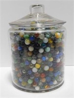 Lot #60 Snack jar full of hundreds of marbles