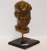 Lot #77 Sculpted and painted figural stone bust