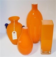 Lot #55 Burnt orange glass lot to include: (3)