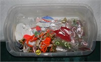 Craft Supplies in clear tote w/ lid