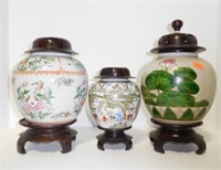 Lot #99 (3) Chinese Export covered ginger jars